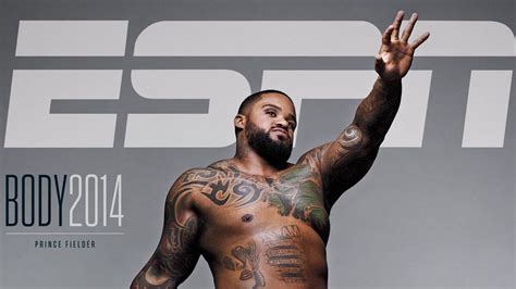 Heres Prince Fielder posing nude on the cover of ESPN The